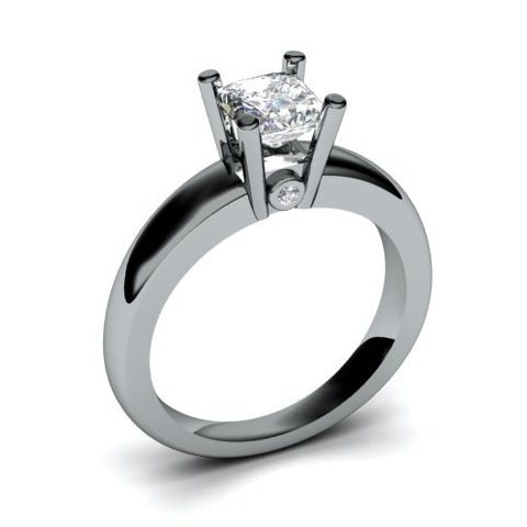Бриллиантовое кольцо с одним камнем